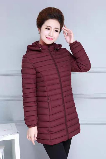 Áo Khoác Phao Nữ Dáng Dài Trung Niên Cho Mẹ AK134 - Hàng Quảng Châu Cao Cấp
