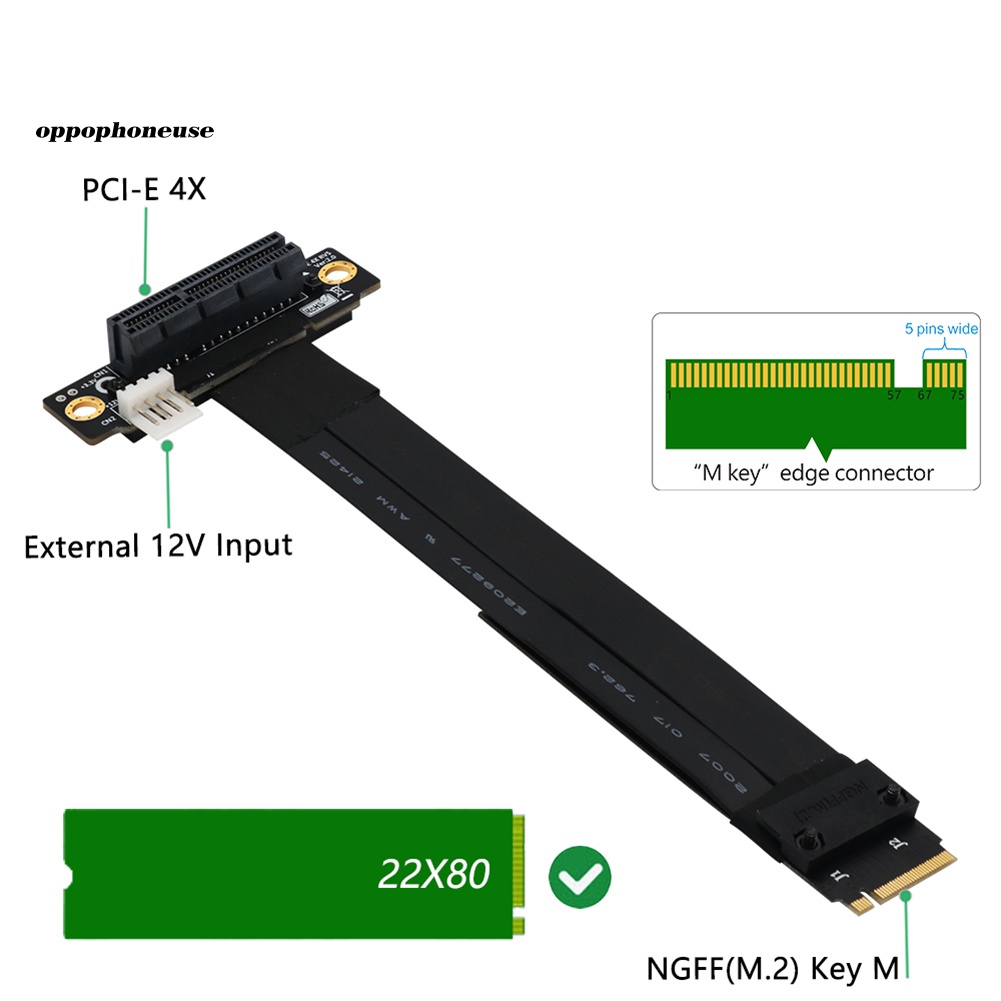 Thẻ Chuyển Đổi Pci-E 3.0 X4 Mở Rộng M.2 Ngff Nvme Key M Sang 90 / 180 Độ