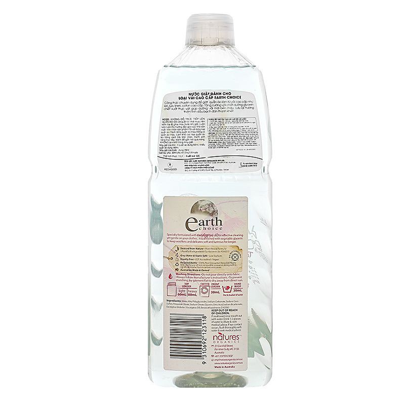 Nước Xả Vải Cao Cấp Earth Choice Chai 1L - Nhập Khẩu Australia