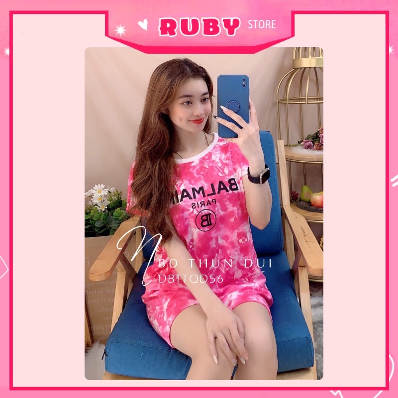 Set bộ nữ mặc nhà ❤️ Đồ bộ đùi thể thao chất thun mềm mịn Free Size Dưới 47KG ❤️ Rubystorevn