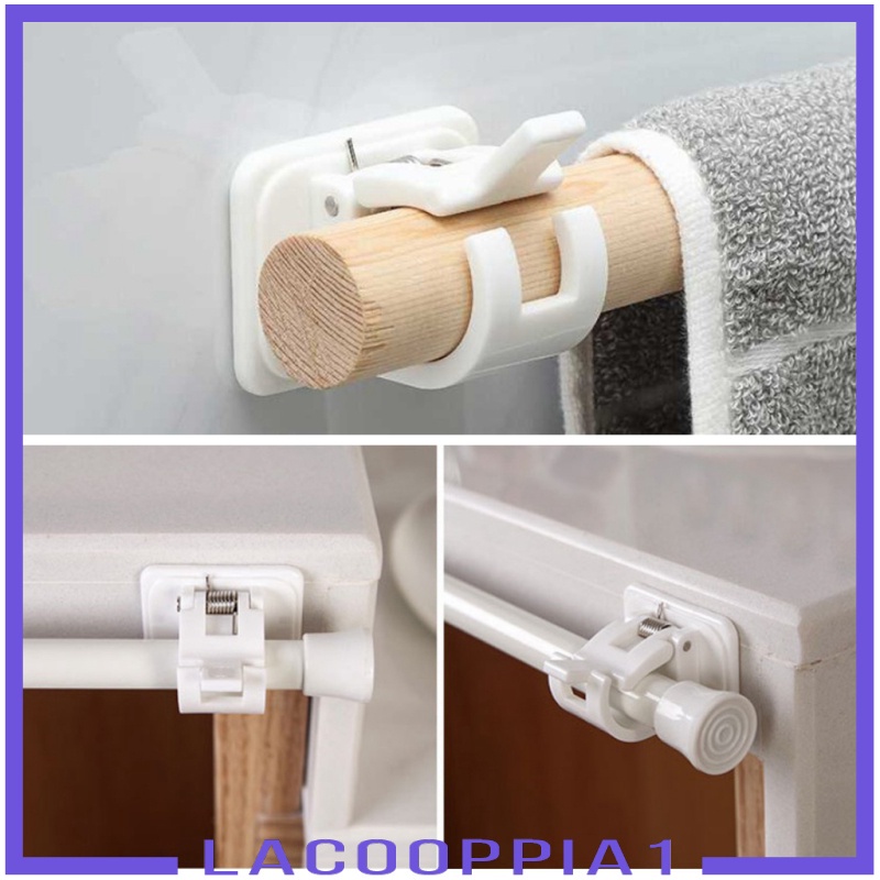 1 [Lacooppia1] 2 Giá Đỡ Thanh Treo Rèm Dán Tường Tự Dính