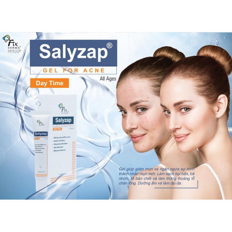 [CHÍNH HÃNG] Fixderma Gel Dưỡng Giảm Mụn Ban Ngày Salyzap Gel For Acne 20g