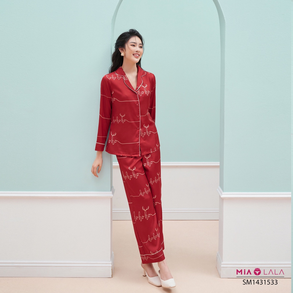 Bộ đồ mặc nhà lụa Mialala áo dài tay, quần dài SM1431533