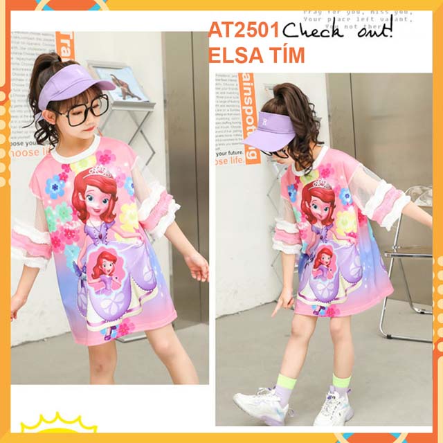 Đầm thun cho bé gái từ 10kg đến 50kg at2501