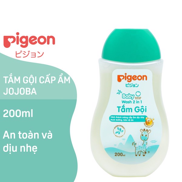 Tắm gội dịu nhẹ Pigeon 200ml 2in1 ( mẫu mới)