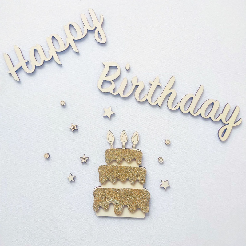 Phụ Kiện Chữ Happy Birthday Dán Tường Trang Trí Đa Ứng Dụng