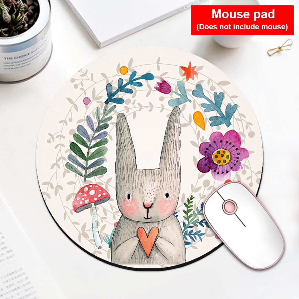 Miếng Lót Chuột Hình Tròn Họa Tiết Dễ Thương Chống Trượt Tiện Dụng Cho Văn Phòng/ Máy Tính