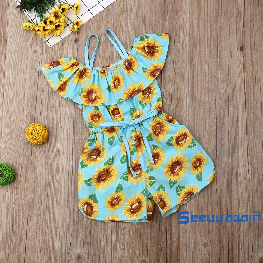 Jumpsuit Hoa Hướng Dương Cho Bé Gái