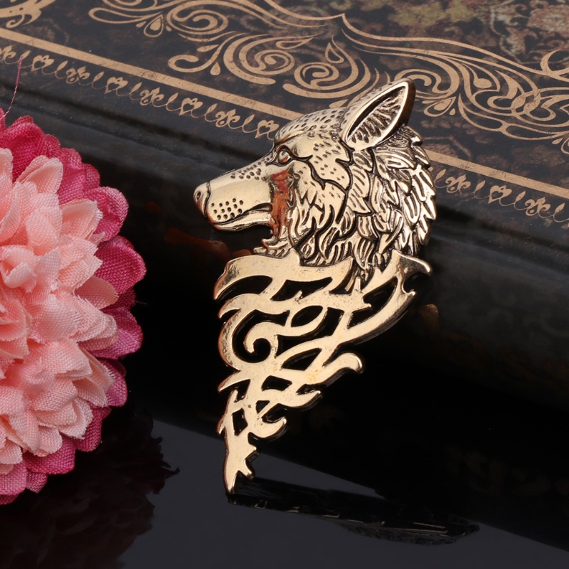 Ghim Cài Áo Hình Đầu Sói Phong Cách Châu Âu Cổ Điển Dành Cho Nam Nữ