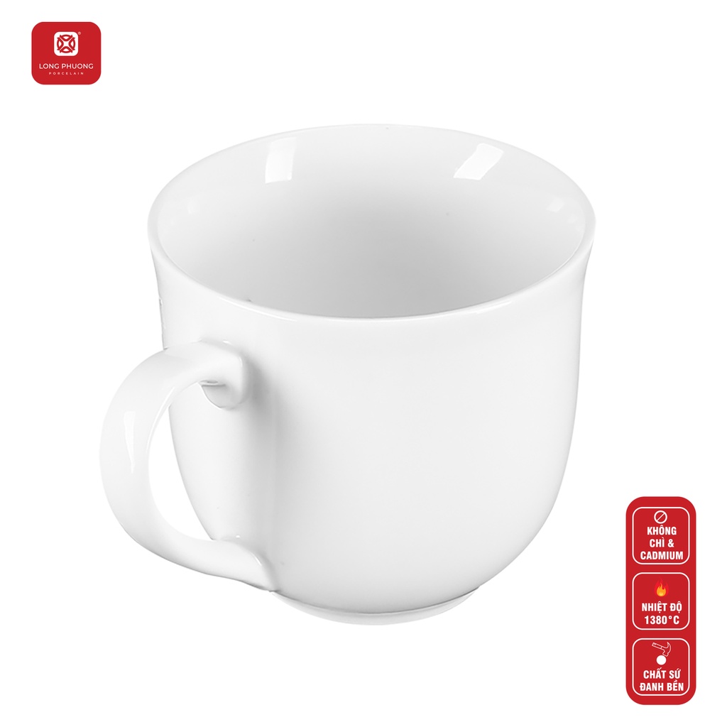 Ca lipton Long Phương sứ trắng cao cấp dùng uống nước 310ml