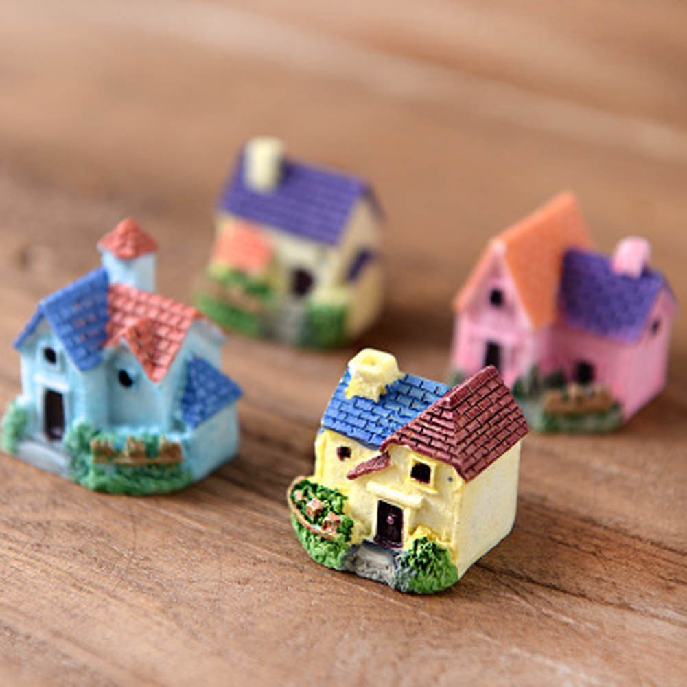 Đồ chơi mô hình ngôi nhà mini thu nhỏ bằng nhựa resin trang trí tiểu cảnh nhà cửa cho trẻ em