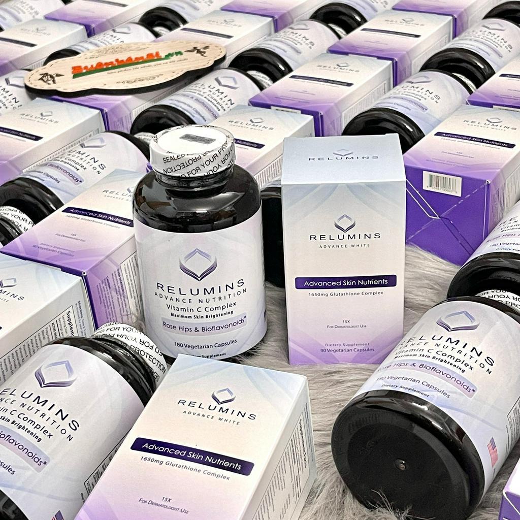 Viên Uống Hỗ Trợ Trắng Da RELUMINS Advanced White Mỹ - 90 Viên Và 180 Viên
