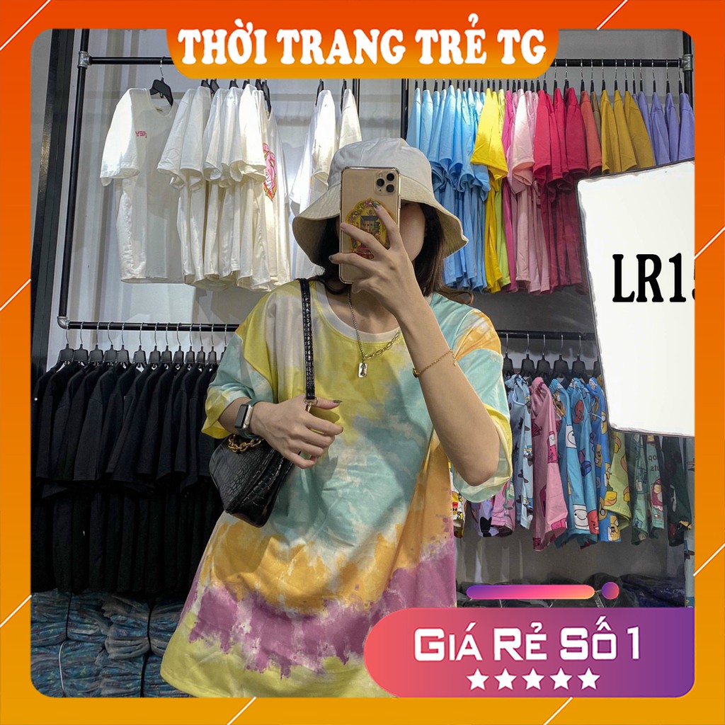 Áo thun loang màu 𝑭𝒓𝒆𝒆𝒔𝒉𝒊𝒑 Áo phông unisex LR15 vải cotton xượt poli co giãn thấm hút tốt, không xù lông