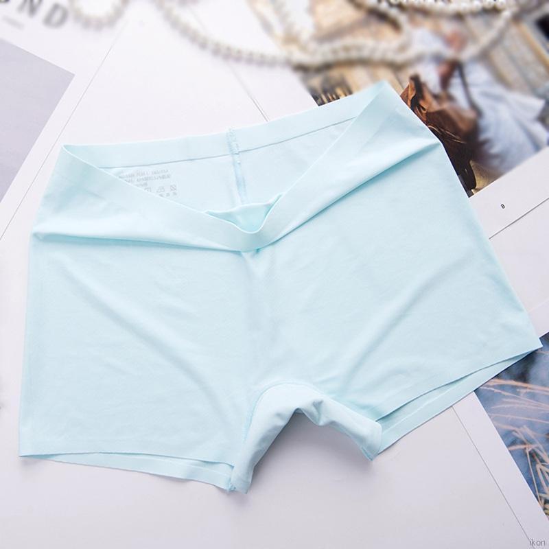 Quần Lót Boxer Vải Lụa Lạnh Không Đường May Độ Co Giãn Cao Dành Cho Nữ