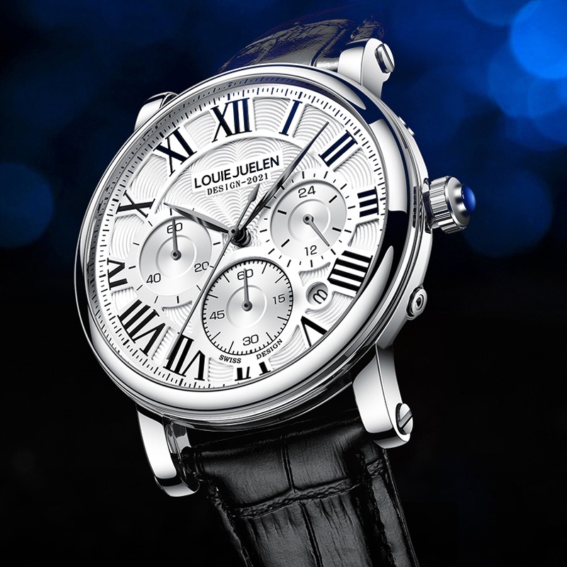 Đồng Hồ Quartz Dây Da Thật Sang Trọng Phong Cách Doanh Nhân Thời Trang 2023