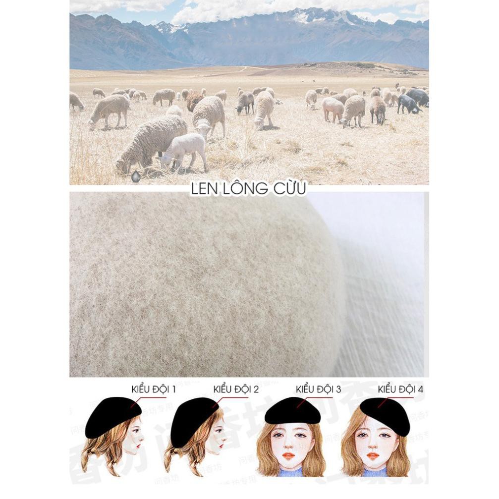 Nón Nồi Len Lông Cừu Hàn Quốc