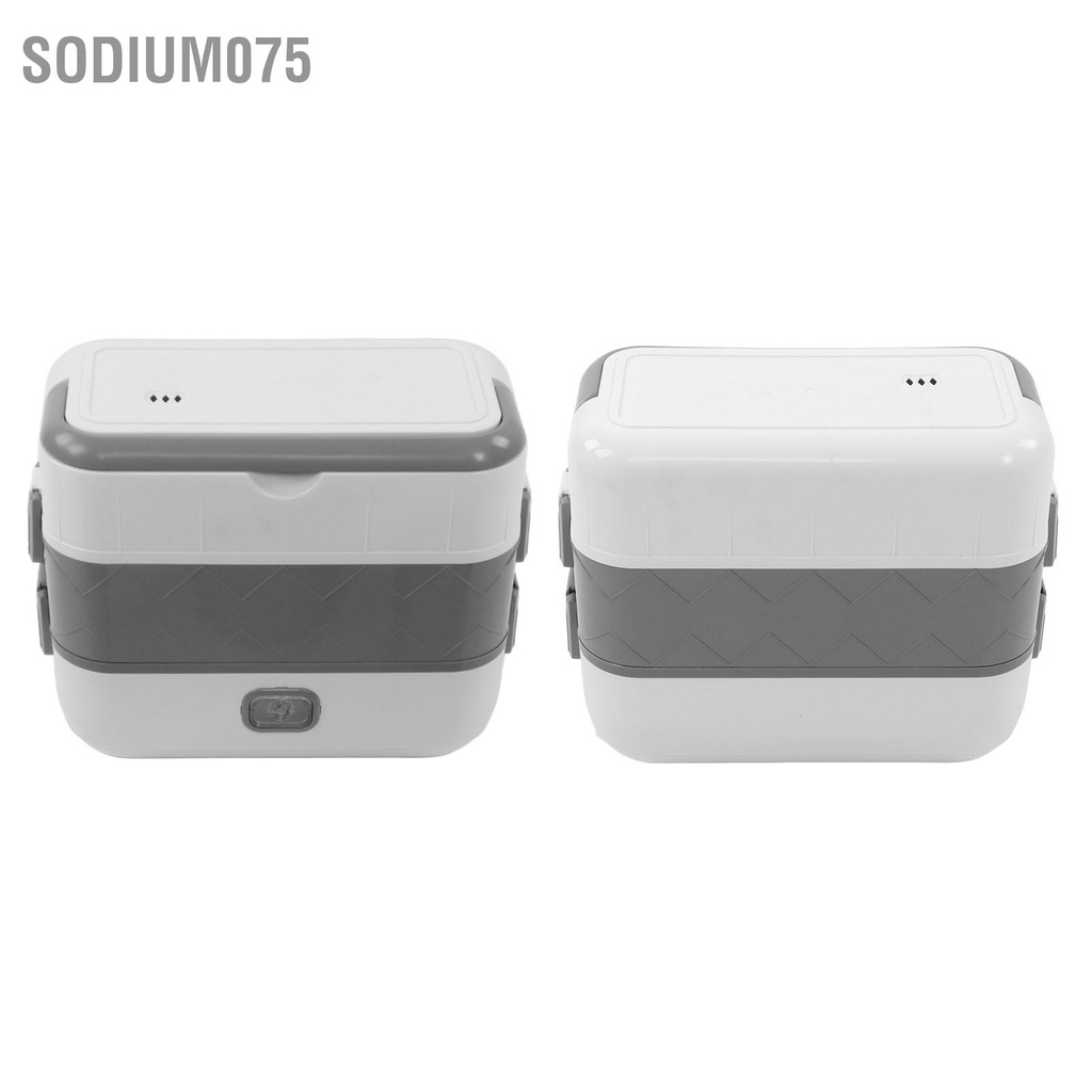 Có thể bán buôn Hộp cơm điện 200W hâm nóng hai lớp thức ăn di động cho xe hơi ở nhà và nơi làm việc Sodium075 Hàng giao ngay