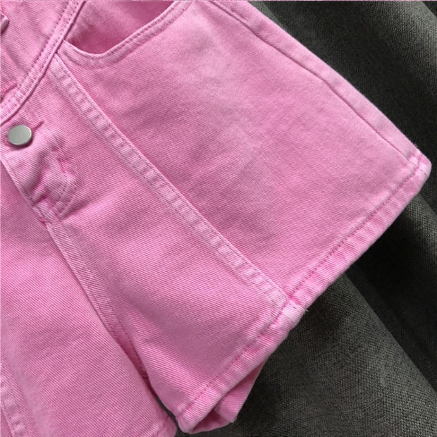 Quần Short Denim Lưng Cao Ống Rộng Phong Cách Mới