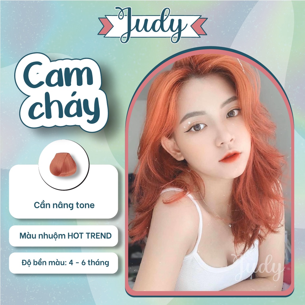 (Ảnh thật màu CAM CHÁY) Thuốc nhuộm tóc chiết xuất thảo dược, hàng nhập khẩu, tặng oxy