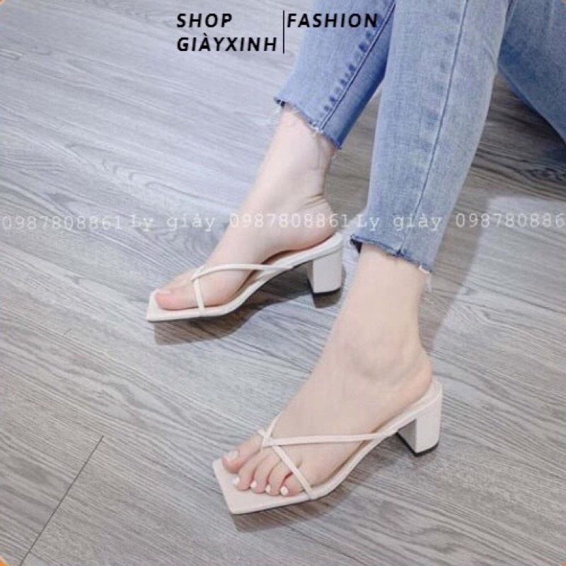 Sandal cao gót 7cm thiết kế cute sỏ ngón đang rất hot hiện nay S15