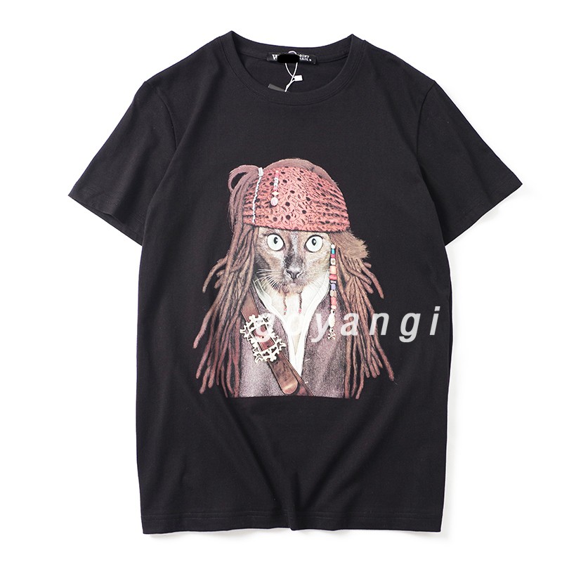 Áo thun GOYANGI Unisex Jack Sparrow Cat oversize form rộng cho cả nam và nữ phong cách Hàn Quốc