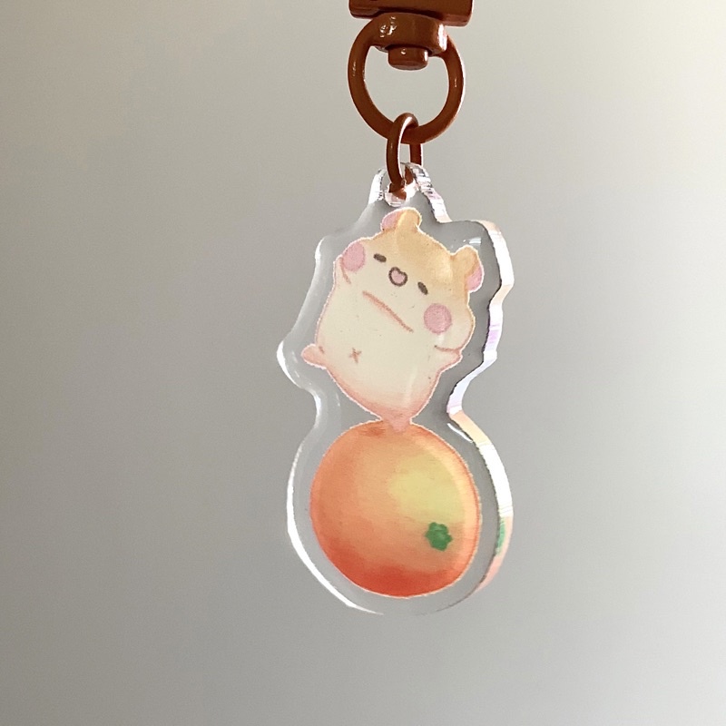 Homebodyclubb | Tangerine ver.01 acrylic keychain phủ epoxy / móc khoá có thể chọn loại dây