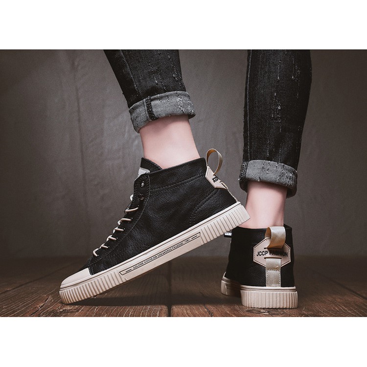 Giày nam cao cổ đen - Giày thể thao nam cao cổ GC310 Giày nam siêu Hot 2021 | BigBuy360 - bigbuy360.vn