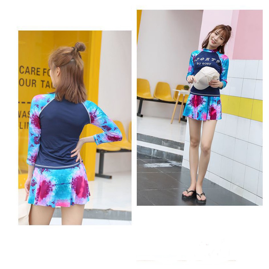 đồ bơi hai mảnh váy + áo dài tay | BigBuy360 - bigbuy360.vn