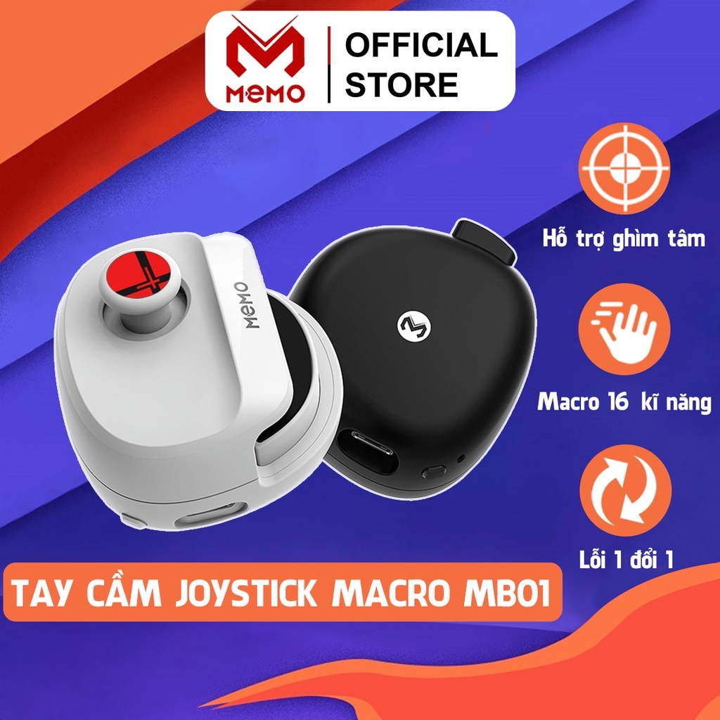 Tay cầm joystick chơi game liên quân MEMO MB01 kết nối bluetooth combo macro 16 kĩ năng 1 lần bấm hỗ trợ ghìm tâm pubg