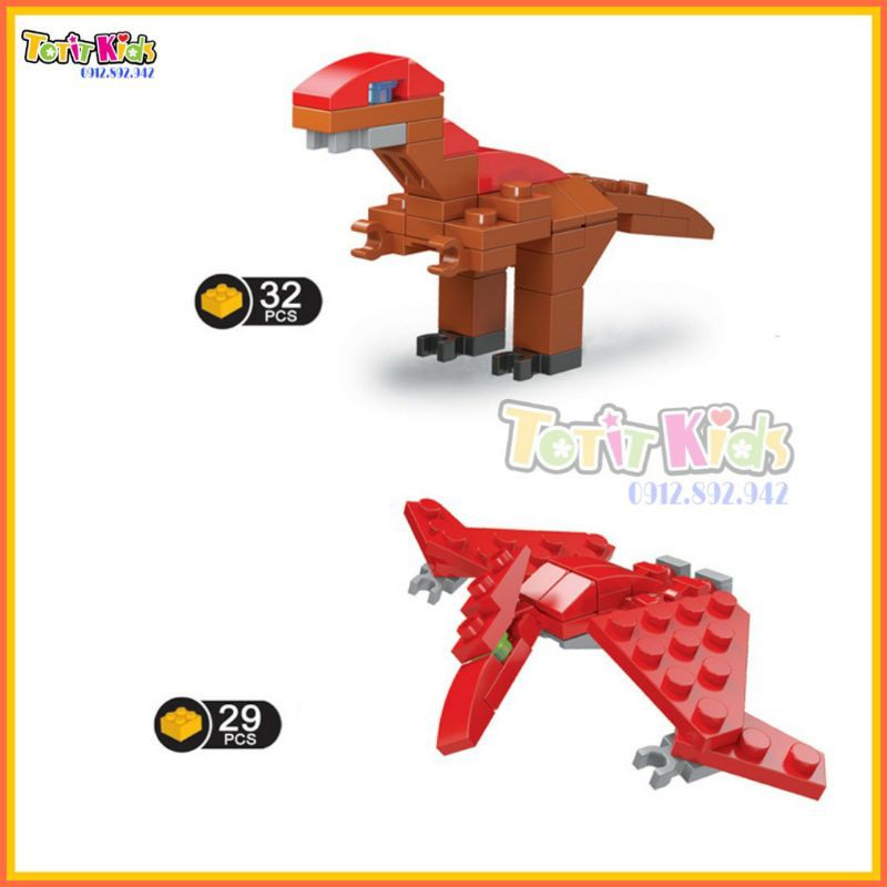 [Mã SRJULY1619 giảm 15K đơn 50K] ( Free ship) Đồ chơi trứng lego khủng long, đồ chơi lắp ráp, xếp hình