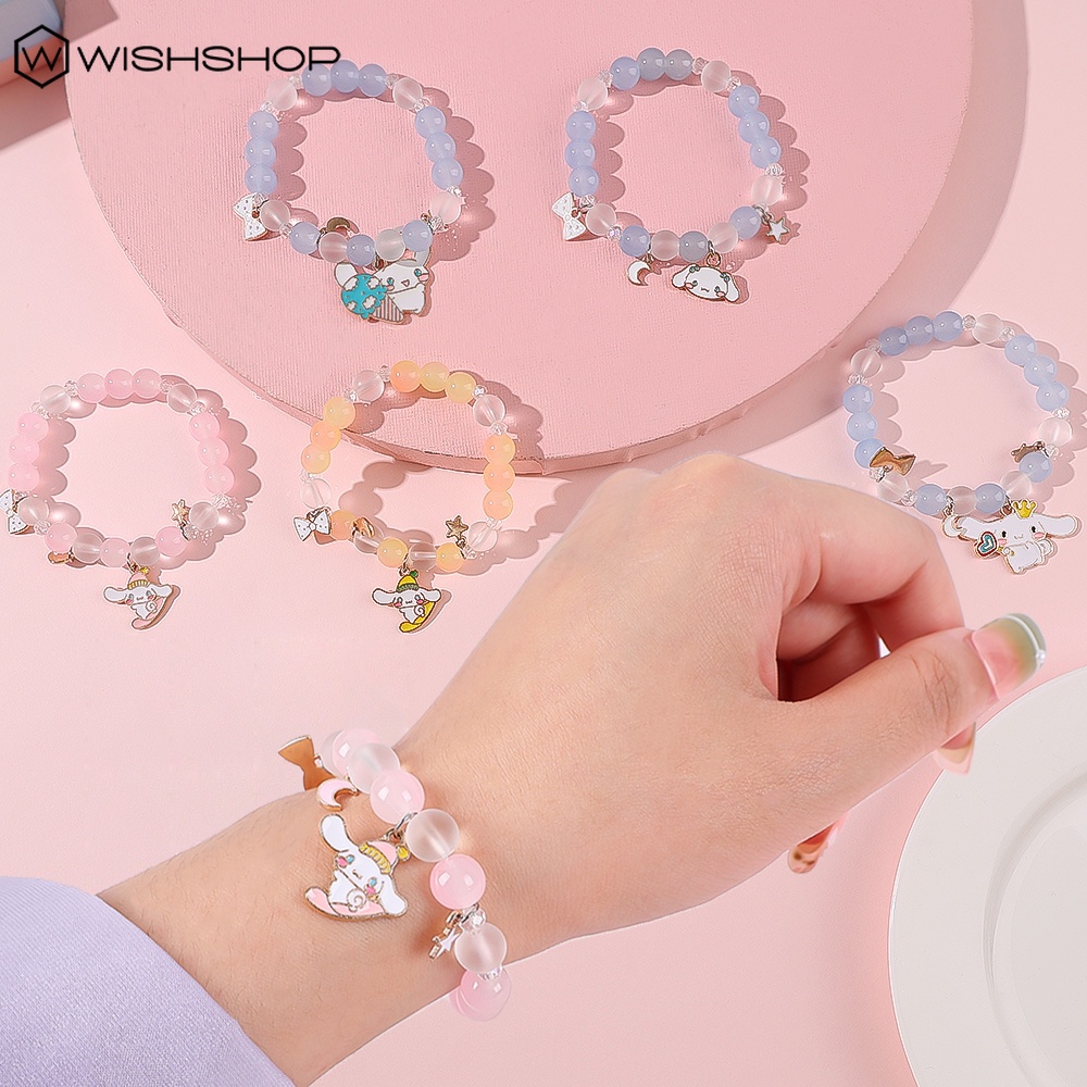 Vòng Tay Chuỗi Hạt Pha Lê Hình Chú Chó Hoạt Hình Phong Cách Hàn Quốc Dễ Thương Cho Nữ