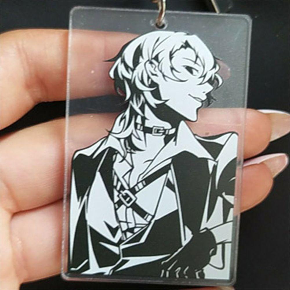 Móc Chìa Khóa Bằng Acrylic In Họa Tiết Hoạt Hình GLENES Bungo Stray Dogs Độc Đáo