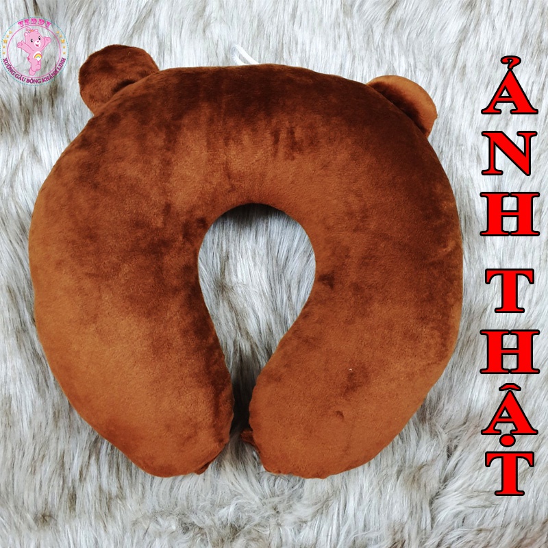 Gối U Kê Cổ Màu Nâu Và Xám Sản Phẩm Không Thể Thiếu Khi Lái Ô Tô Hàng Cao Cấp Có Thể Giặt Máy