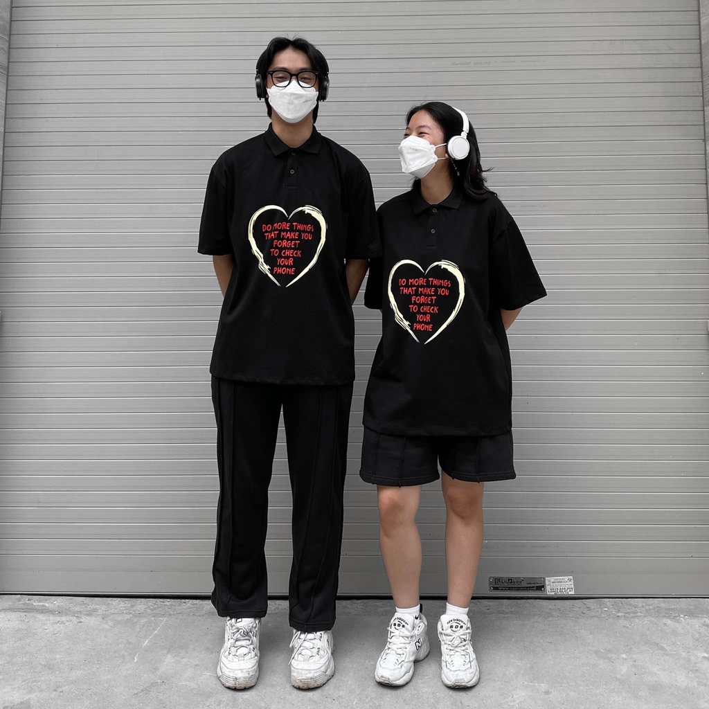 ÁO THUN FF FORM RỘNG POLO DO MORE THINGS , VẢI THUN 2 CHIỀU COTTON 250GSM