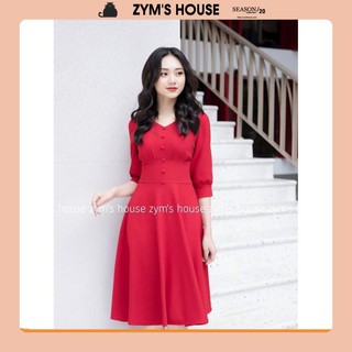 Đầm nữ xoè thắt eo nhún ngực zym's house - v1095