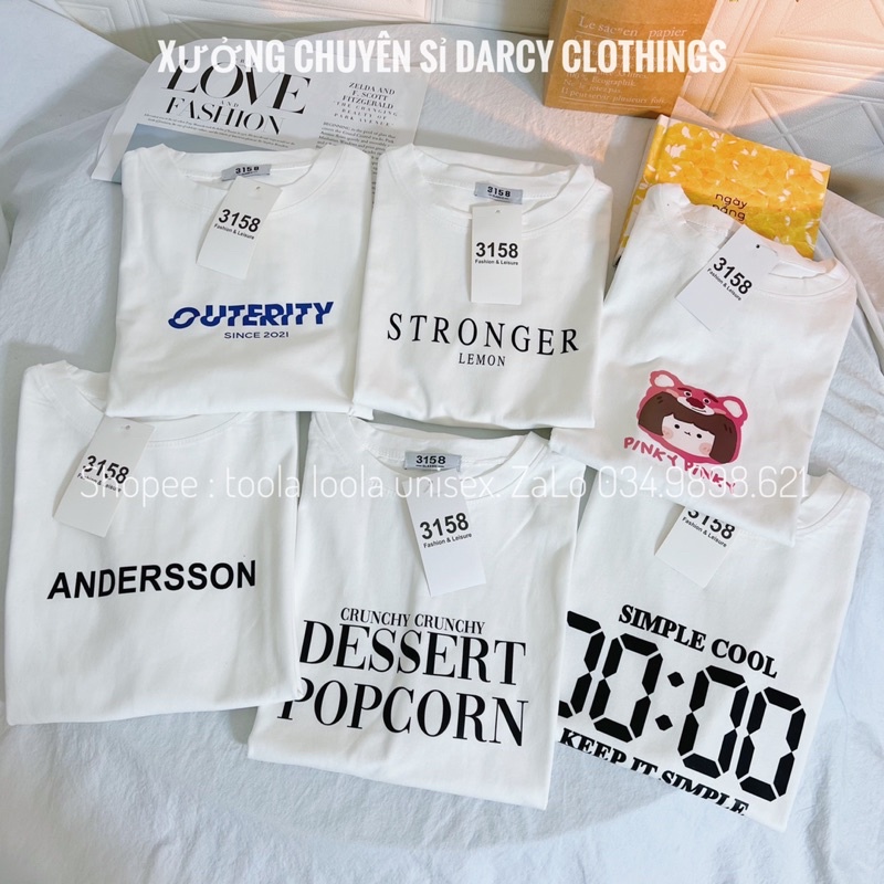 áo thun 3158 ✨ FREESHIP ✨ áo phông cotton trắng QC unisex nam nữ