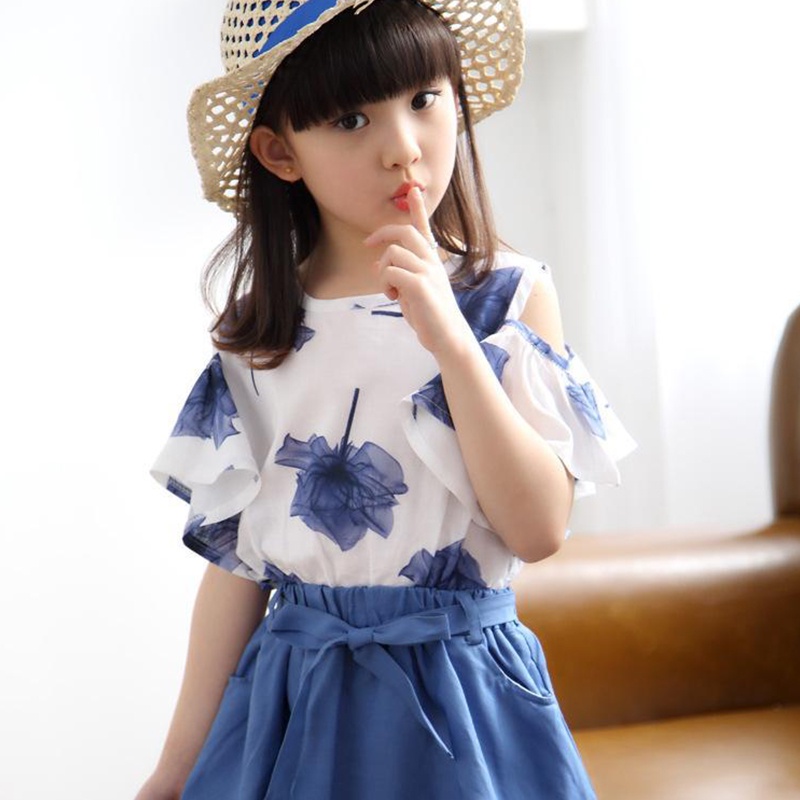 Đầm In Hình Lá Phong Thời Trang Cho Bé Gái