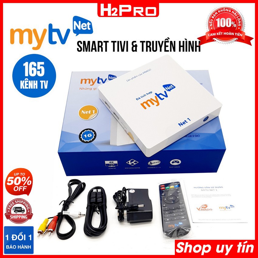 Tivi box android MyTV Net1 H2Pro 1GB+8GB, android tivi box giá rẻ tích hợp truyền hình siêu nét
