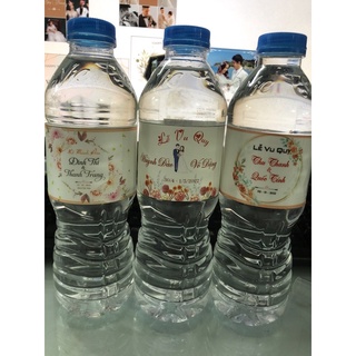 COMBO 30 Tem NHÃN CHAI NƯỚC SUỐI TRANG TRÍ ĐÁM CƯỚI GIA TIÊN