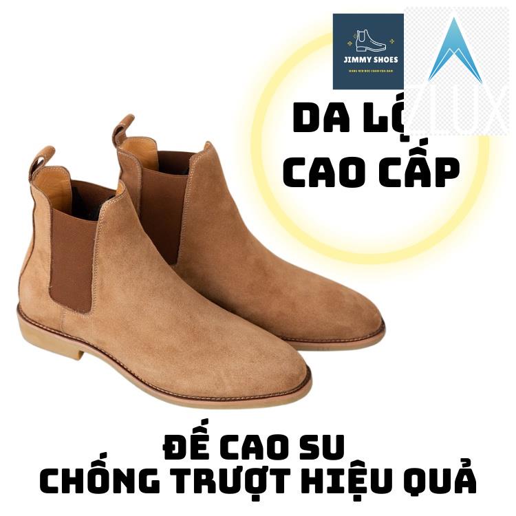 ️🥇 Giày Chelsea boots cao cổ thời trang nam chất liệu da lộn màu nâu đế độn 3.5cm ️🥇