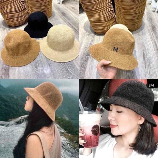 Mũ cói chữ M hot hit
