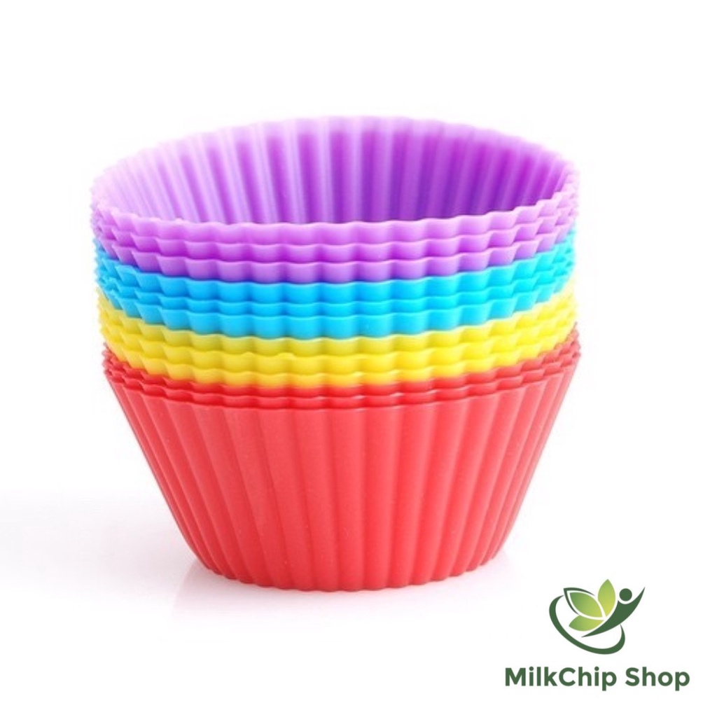 Khuôn làm bánh bông lan, cupcake, muffin bằng silicon chịu nhiệt đường kính 7cm C001