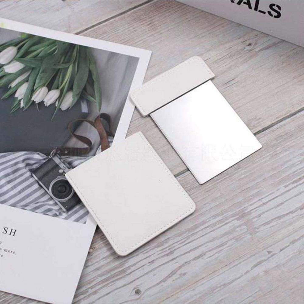 [Hàng mới về] Gương trang điểm bỏ túi siêu mỏng hình chữ nhật bằng da pu 6 màu tùy chọn