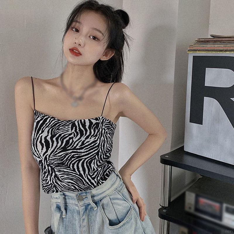 Áo Croptop Hoạ Tiết Ngựa Vằn Phong Cách Hàn Quốc