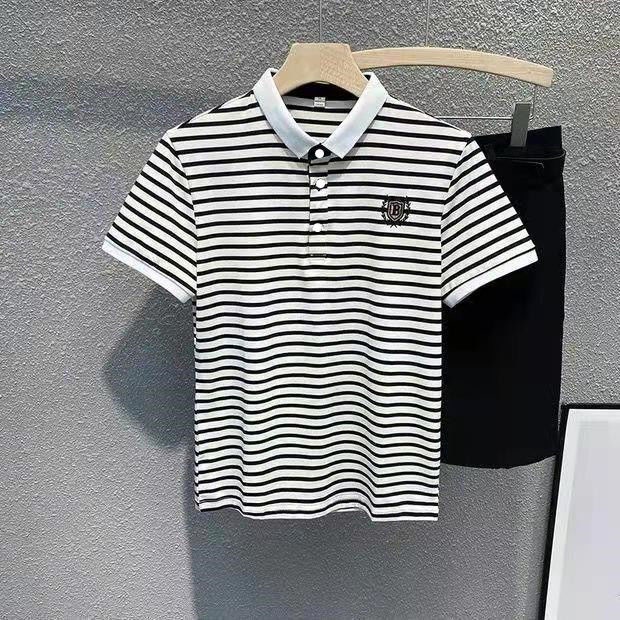 Áo Thun Polo Kẻ Sọc Thêu Họa Tiết Thời Trang Mùa Hè Dành Cho Nam S-5Xl 5 Kiểu