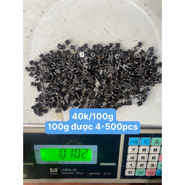 Set 100g( 450pcs) nút nhấn 4chân 6x6mm 12x12mm mới thanh lí cty
