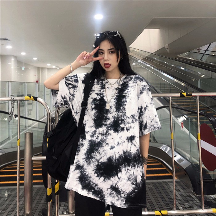 ÁO THUN HIP-HOP TAY LỠ HỌA TIẾT LOANG KHÓI