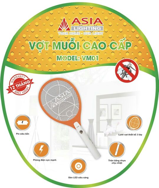 (Bảo hành 12 tháng)Vợt muỗi cao cấp Asialighting!