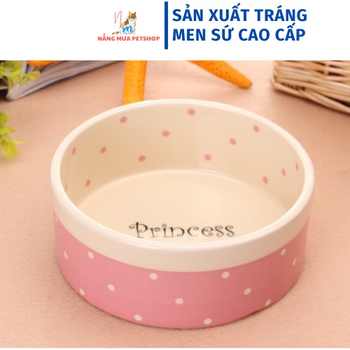Bát ăn cho mèo, chó Prinsess bằng gốm sứ cao cấp