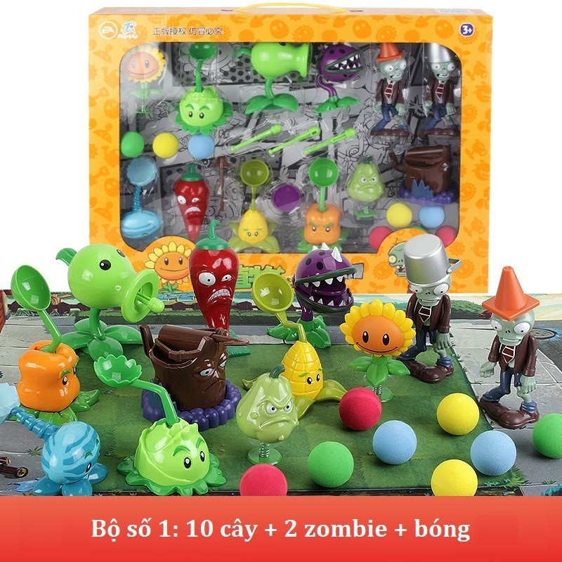 (Sẵn) Bộ đồ chơi plants vs zombies, đồ chơi trẻ em cây bắn zombies tuổi thơ cực vui -T7065